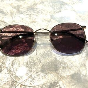 Elegant Brown Gold Rimmed Sunglasses